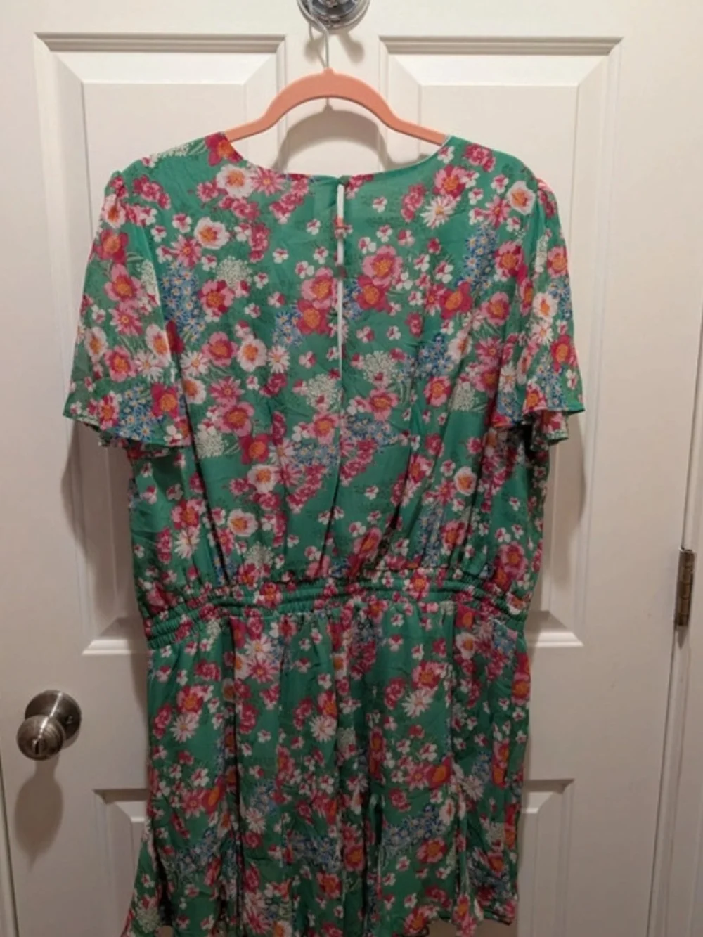 SUGARLIPS Green Floral Wrap Romper